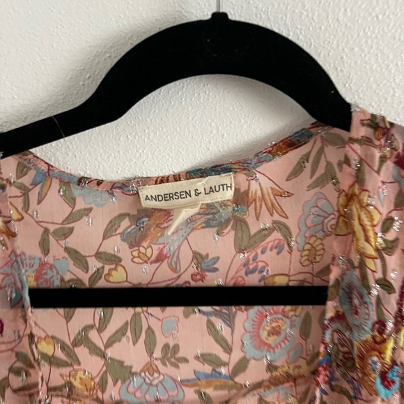 Anthropologie Andersen & Lauth Bella Shimmer Kimono Pink One size - Picture 3 of 6